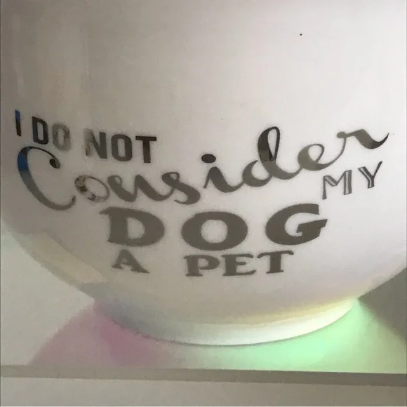 "My Dog is Family" Coffee Cup Mug My Fido Pet Lover Collection- Whte W/Gold Trim - Picture 5 of 13